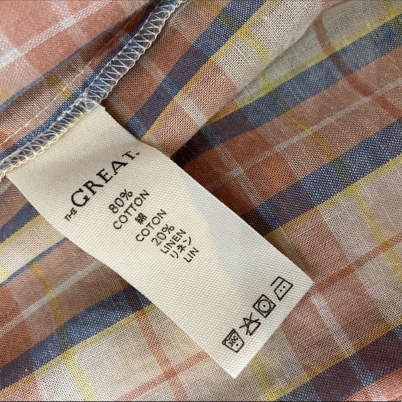 THE GREAT Iris dress in washed rose plaid Sz 2 - Picture 5 of 6